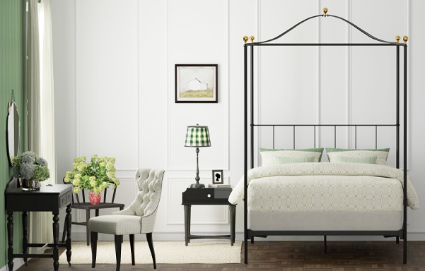 Cairo iron canopy bed with arch arch top canopy frame