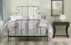Ana high-foot queen bed in Black Iron Gold