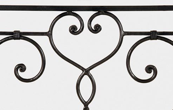 Florentine canopy bed hand forged iron details